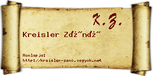 Kreisler Zénó névjegykártya